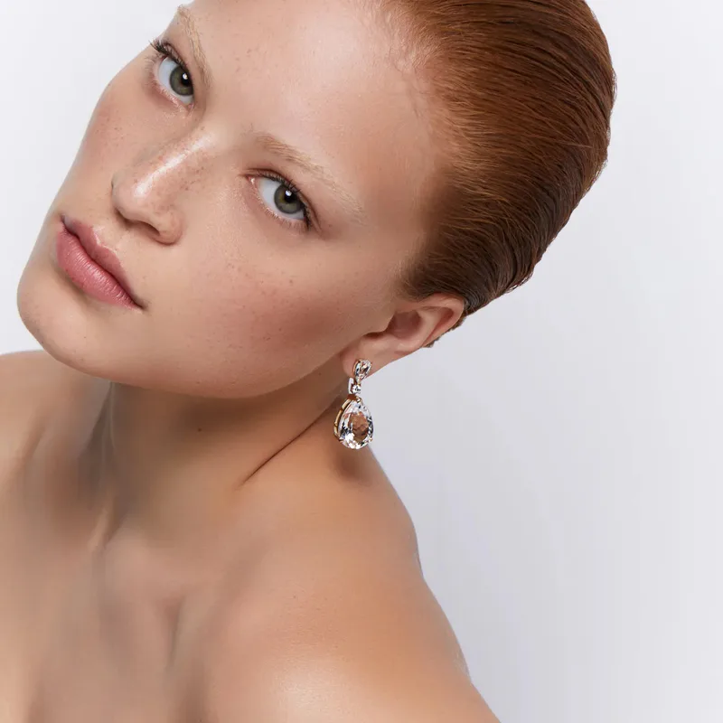 14kt White Topaz Sophia Earrings
