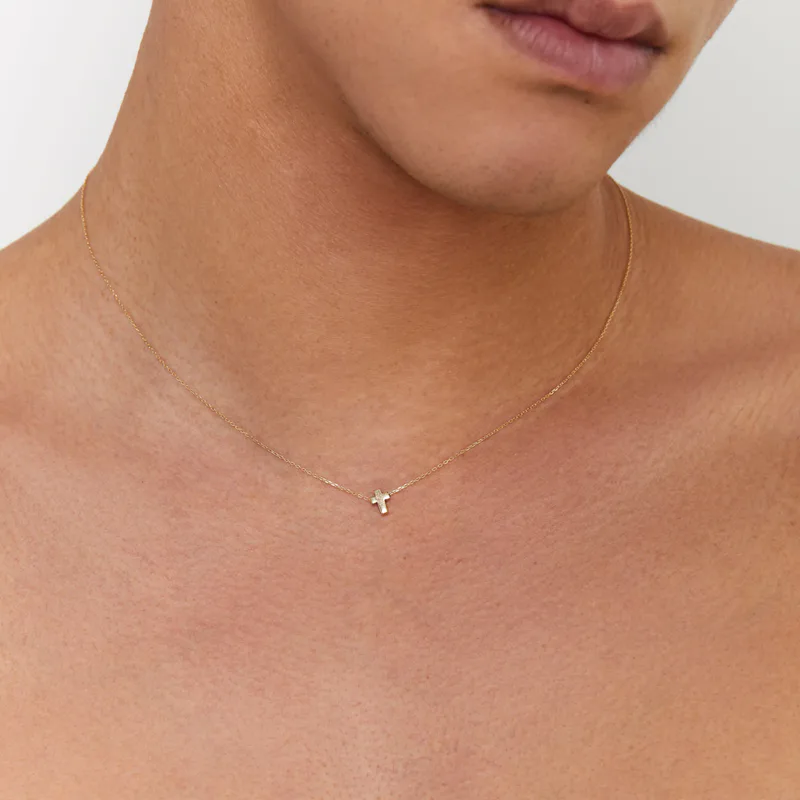 14kt Suspended Cross Necklace