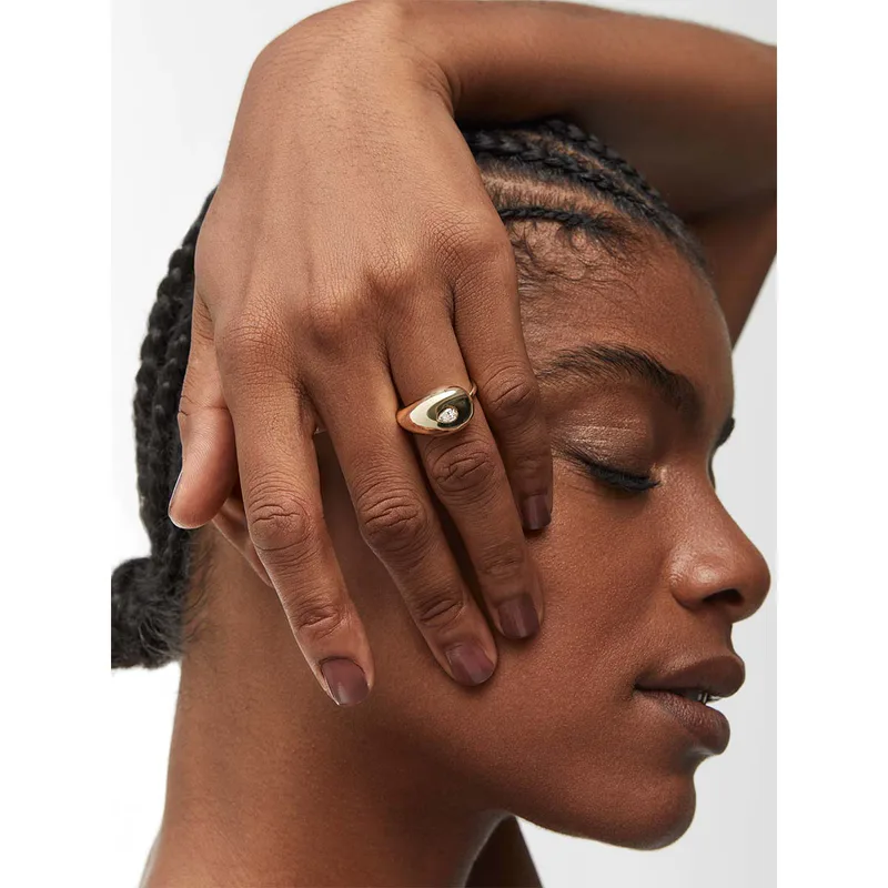 14kt Diamond Water Droplet Ring