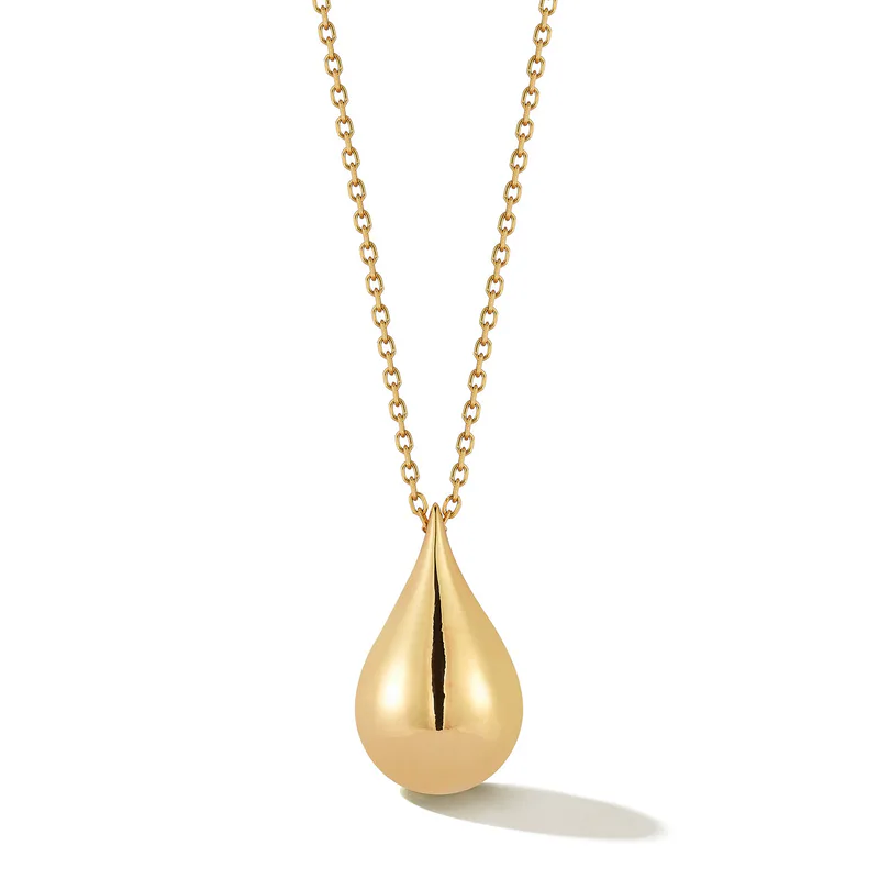 14kt Gold Water Droplet Necklace
