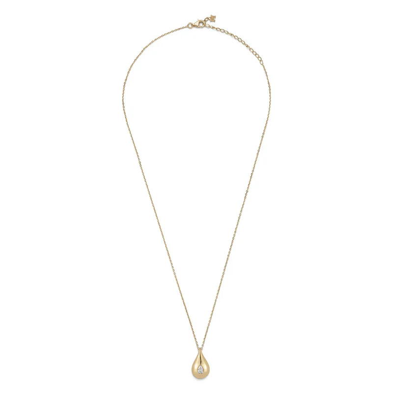 14kt Diamond Water Droplet Necklace