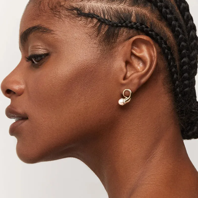 14kt Pearl Cornucopia Earrings