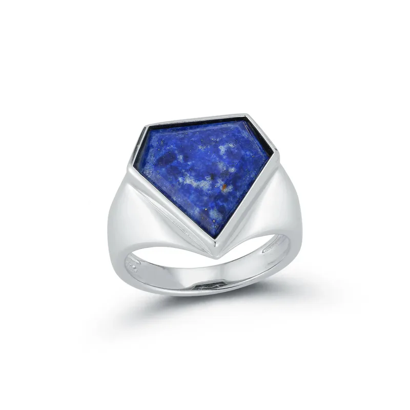 Lapis Pentagon Ring