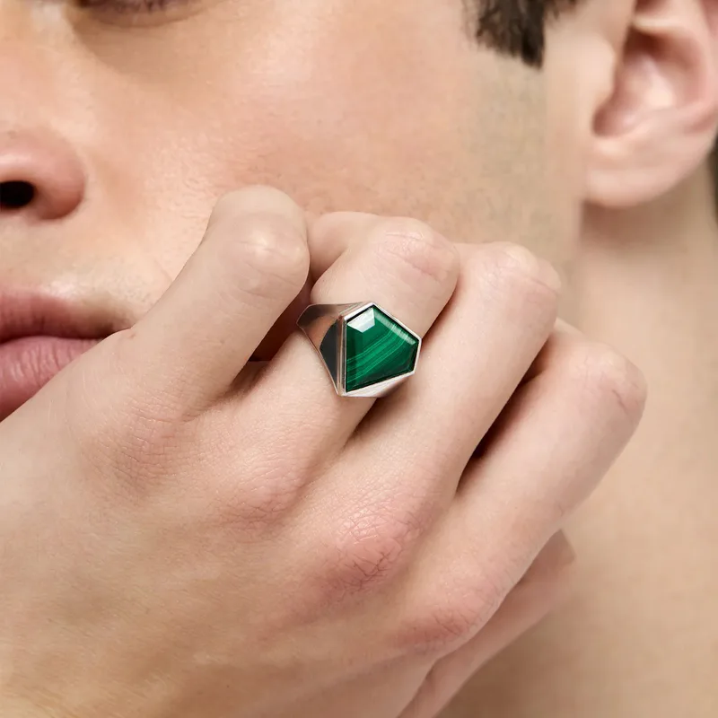 Malachite Pentagon Ring