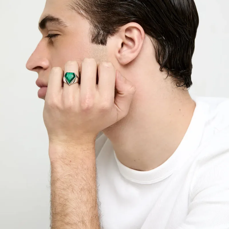 Malachite Pentagon Ring
