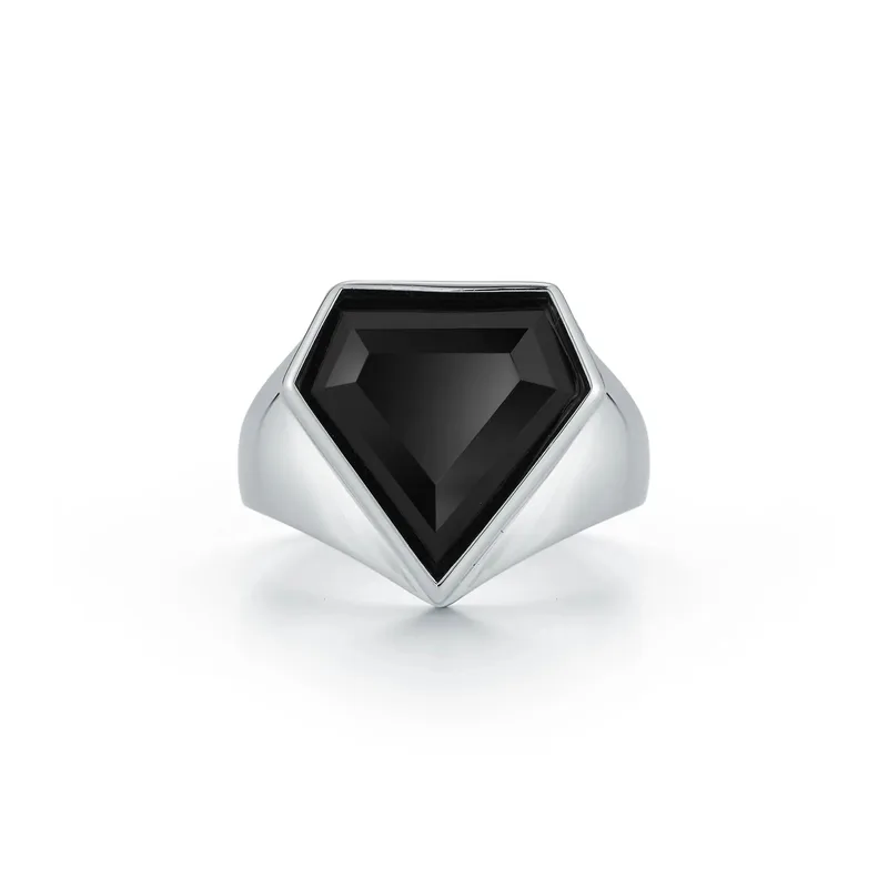 Onyx  Pentagon Ring