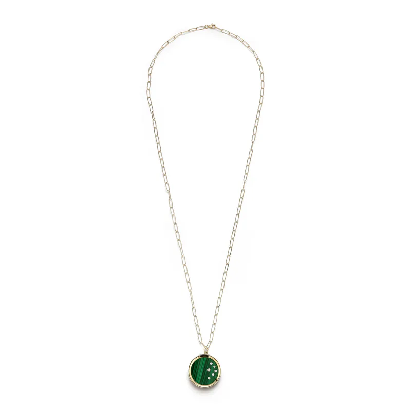 14kt Malachite Medallion