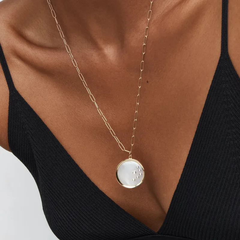 14kt Mother of Pearl Medallion