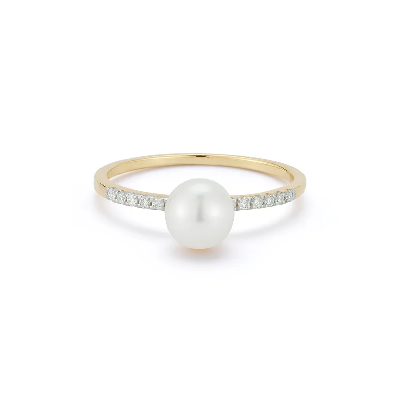 14kt Pearl Sphere Ring