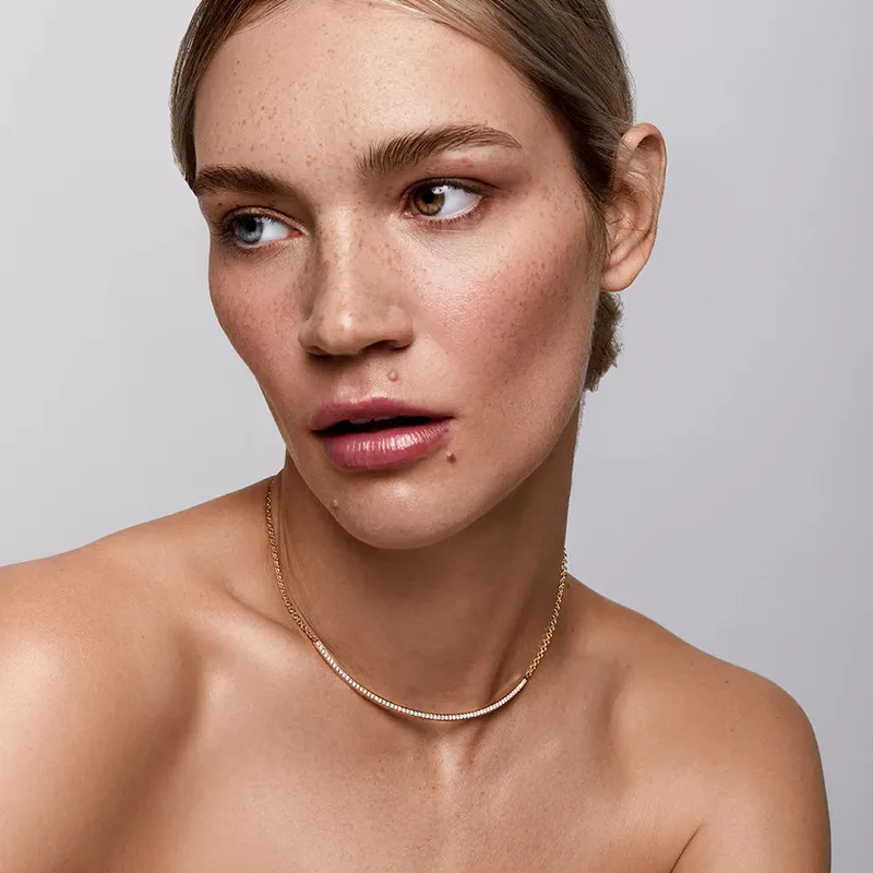 14kt Diamond Bar Collar Necklace