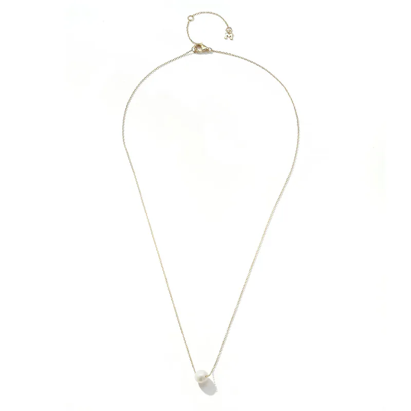 14kt Suspended Pearl Necklace