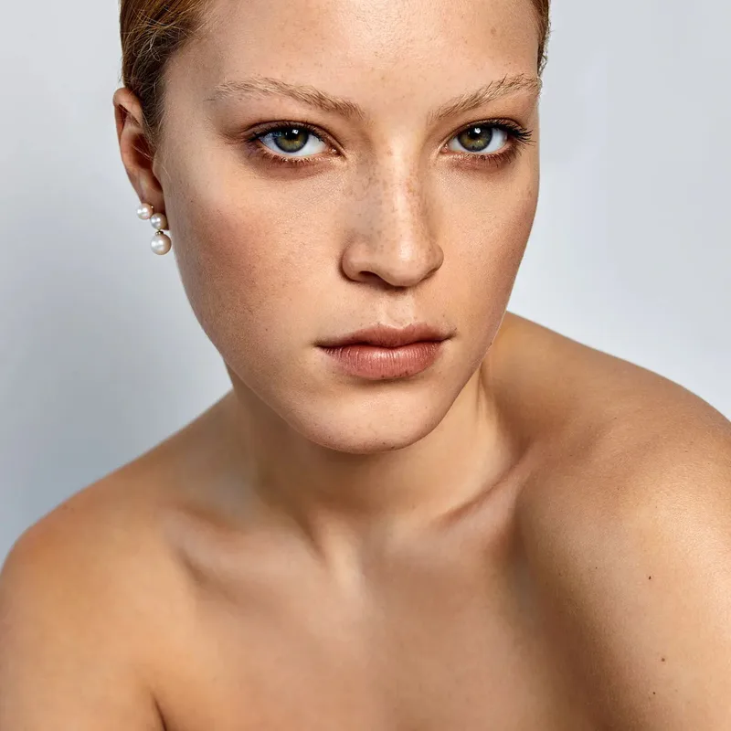 14kt Duo Pearl Dot Drop Earrings