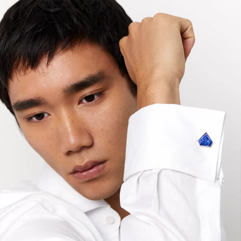 Lapis Pentagon Cufflinks