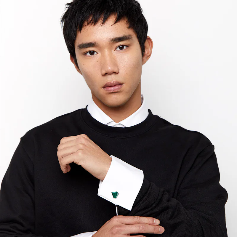 Malachite Pentagon Cufflinks