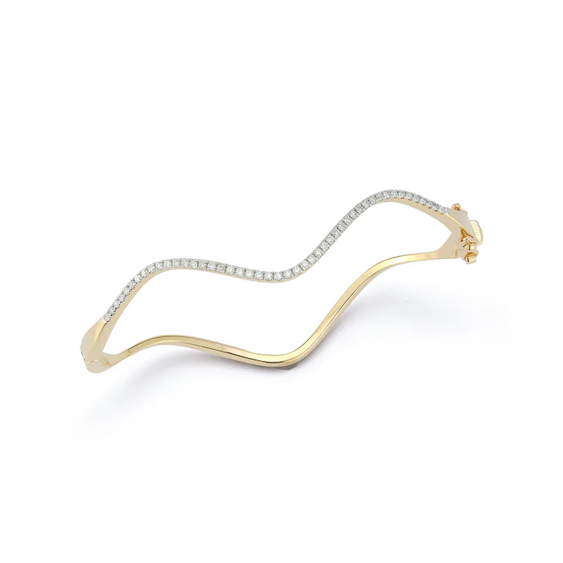 14kt Diamond Wave Bracelet
