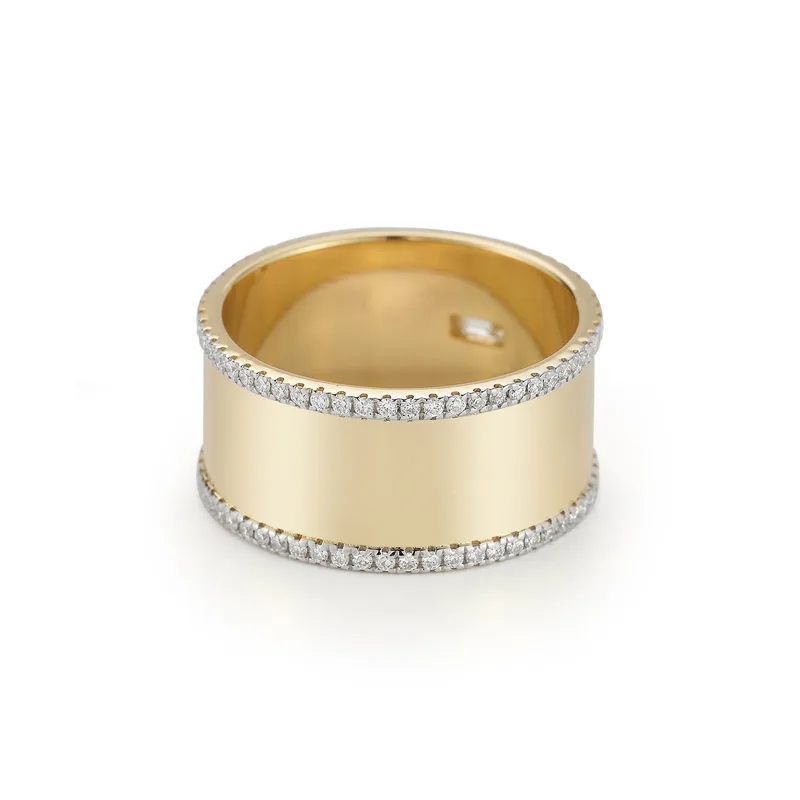 14kt Diamond Edge Cigar Band