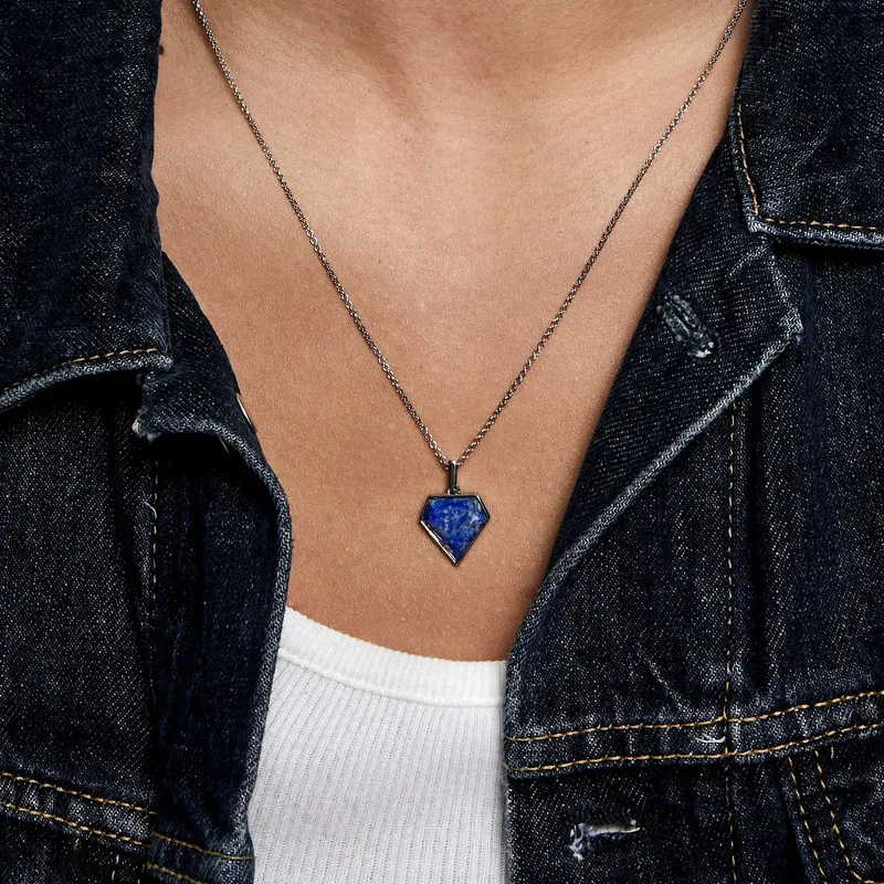 Lapis Pentagon Necklace