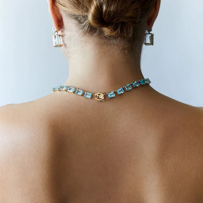 14kt Blue Topaz Anna Riviera Necklace