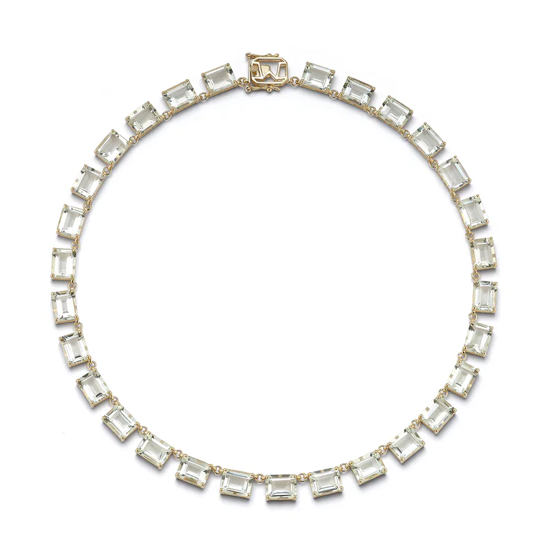 14kt Green Amethyst Anna Riviera Necklace