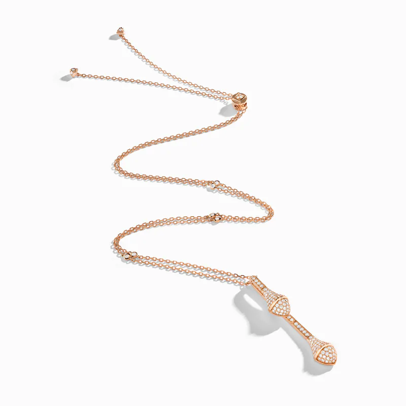 Cleo Long Chain Full Diamond Drop Pendant Necklace