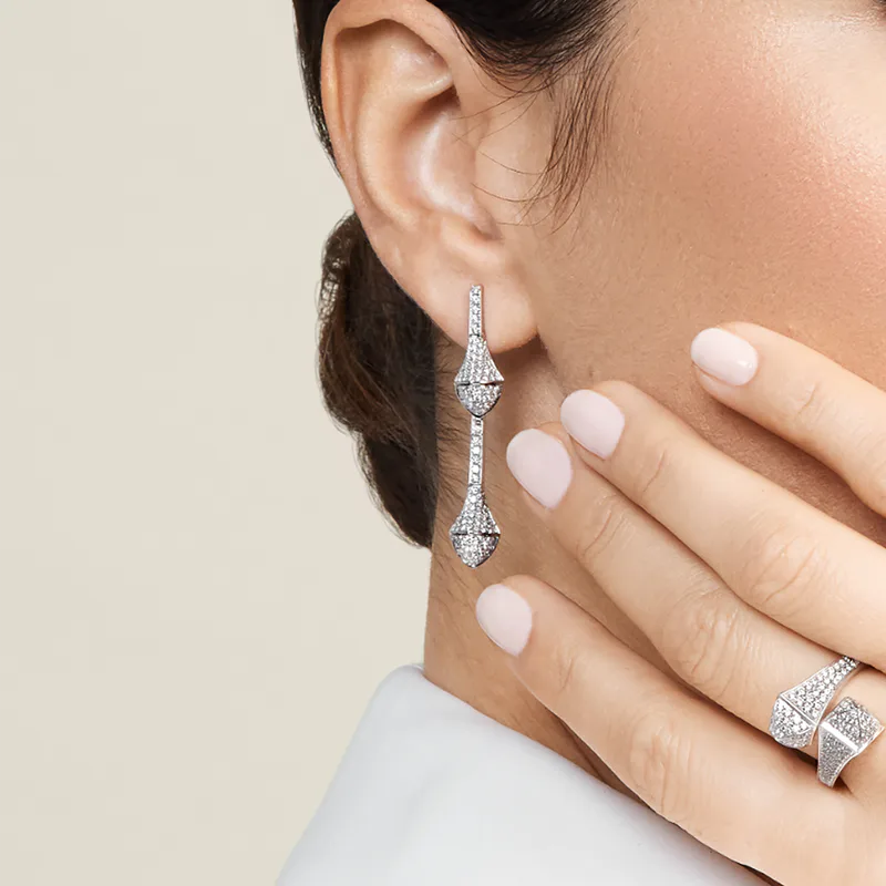 Cleo Full Diamond Drop Earrings