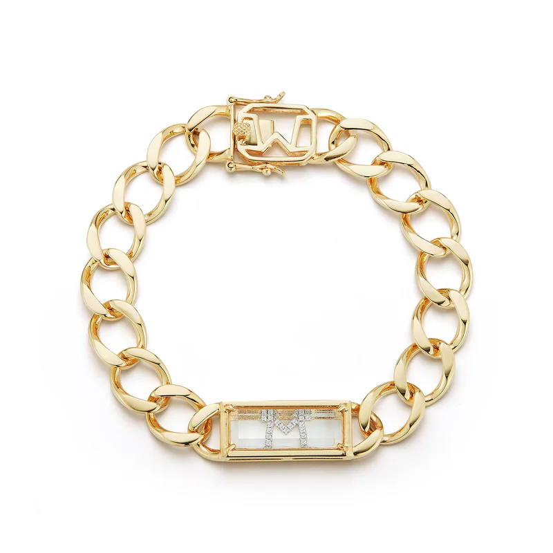 14kt Gold Framed Secret Initial Bracelet