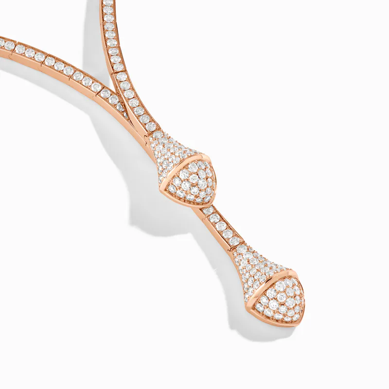 Cleo Full Diamond Drop Collar Channel Set Diamond Necklace
