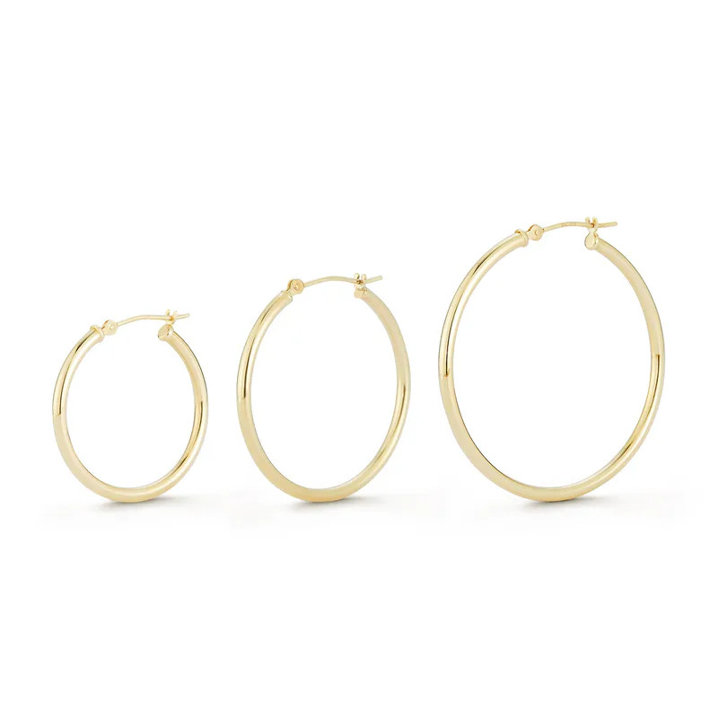 14kt 35mm Gold Hoops