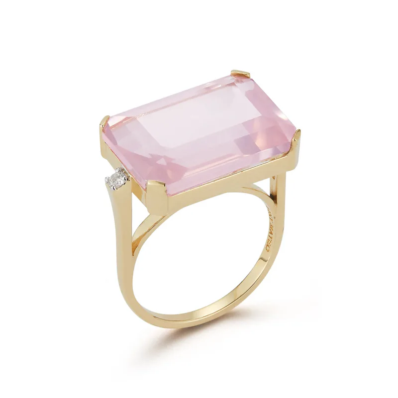 14kt East West Pink Topaz Ring