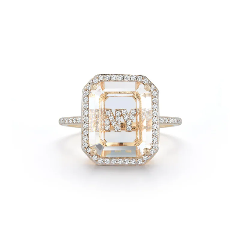 14kt Double Secret Initial Ring
