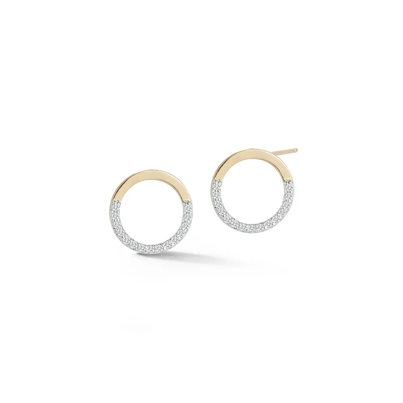 *14kt Gold Small  Halfmoon Hoops