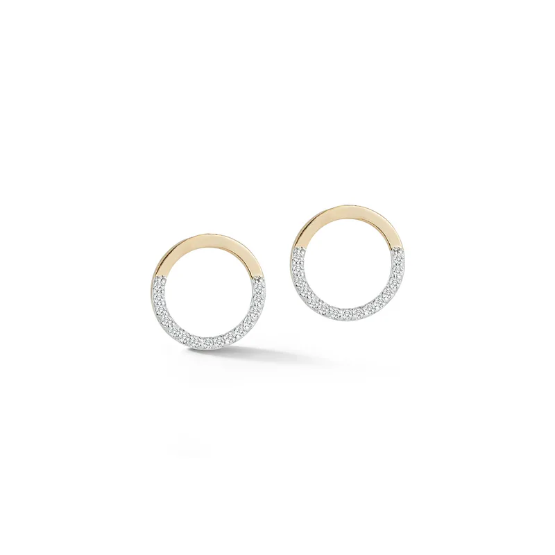 *14kt Gold Small  Halfmoon Hoops