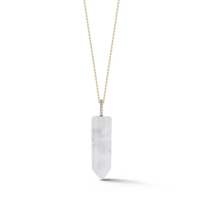 14kt Diamond Healing Crystal Necklace
