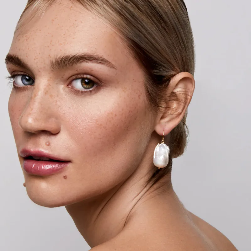 14kt Gold Baroque Pearl Drops