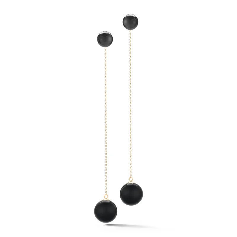 Onyx Ball Drop Earrings