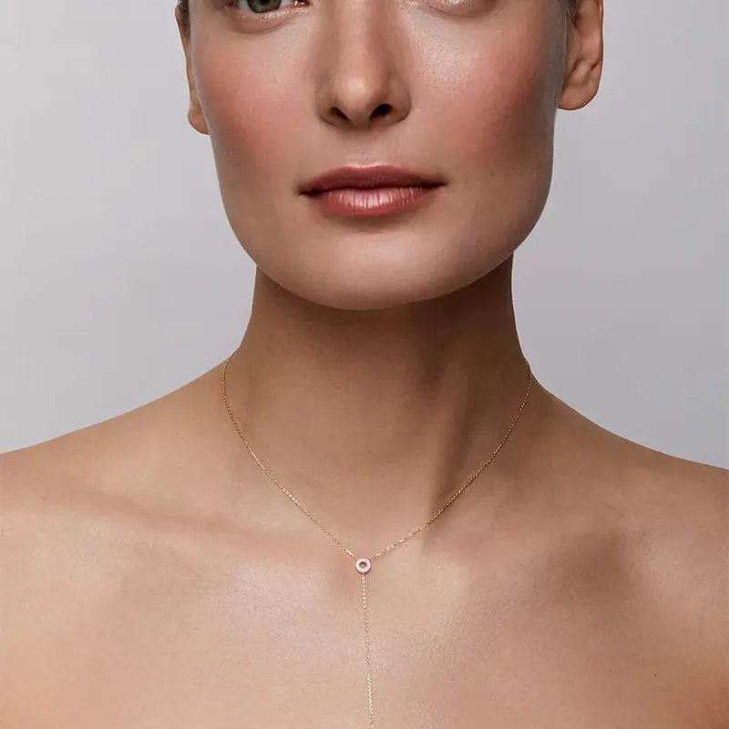 Circ Du Pearl Lariat with Diamonds