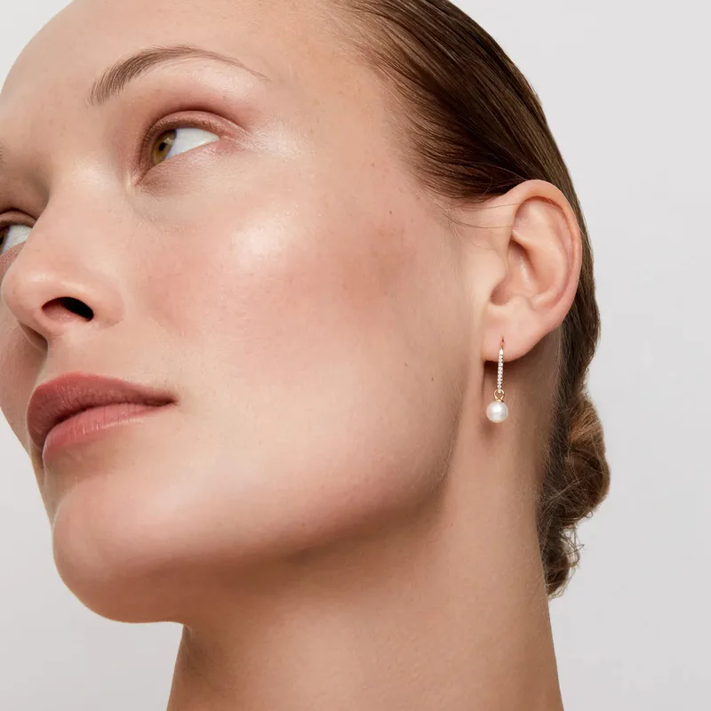 14kt Gold Single Pearl Drop Earrings