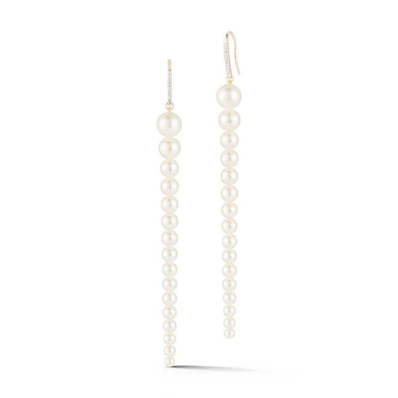 14kt Graduated Pearl Danglers