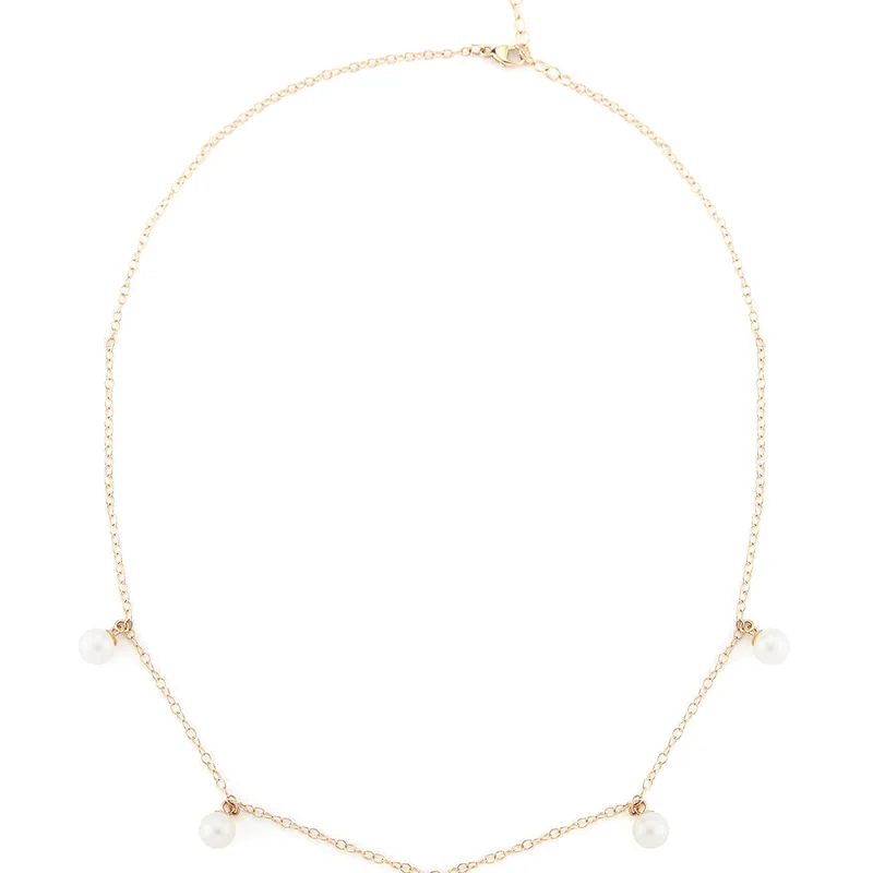 14kt  5 Point Pearl Necklace