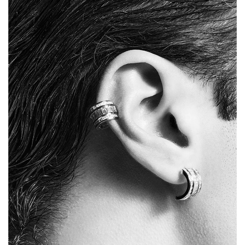 Platinum and Diamond Baguette Ear Cuff