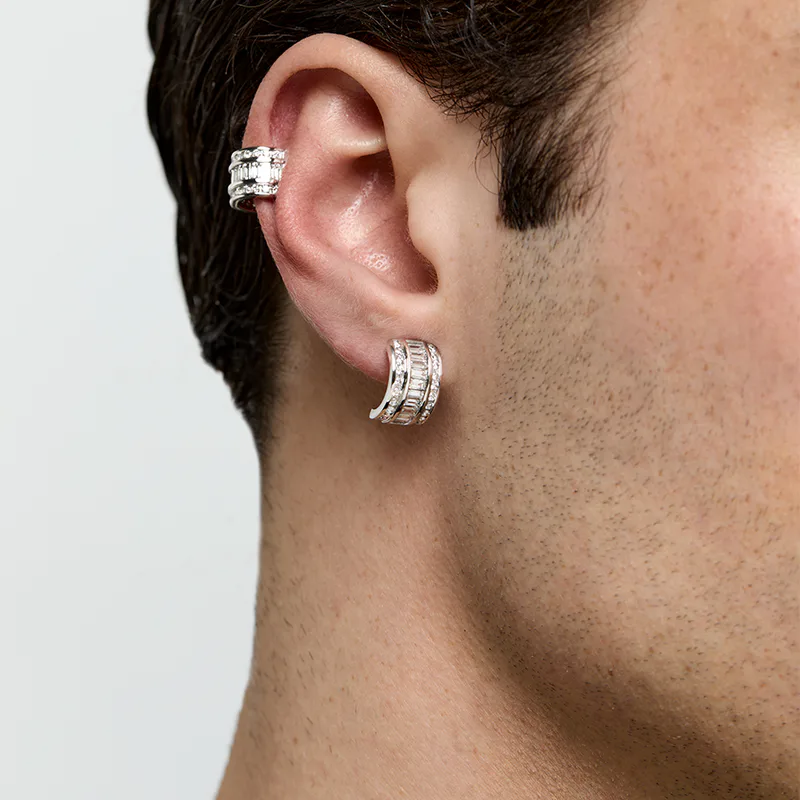 Platinum and Diamond Baguette Ear Cuff