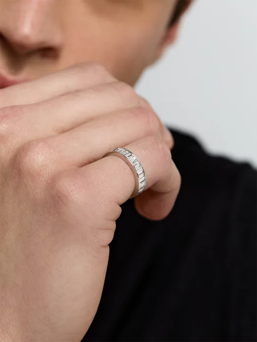 Platinum Baguette Diamond Eternity Band