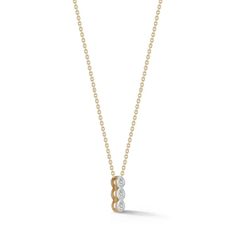 14kt Trio Diamond Bar Necklace