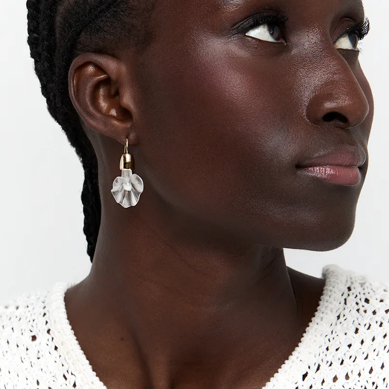 14kt Calla Lily Baroque Pearl Drop Earrings