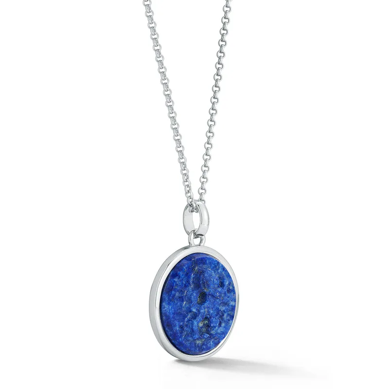 Lion Carved Lapis Necklace