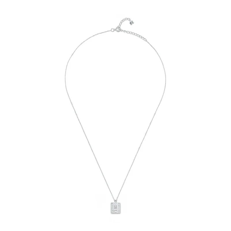 Platinum and Diamond Baguette Necklace