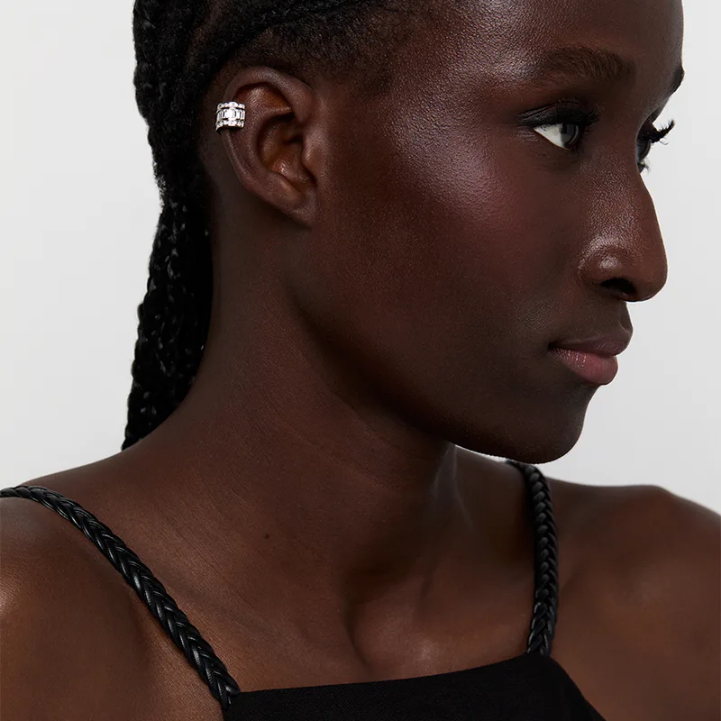 Platinum and Diamond Baguette Ear Cuff - Women