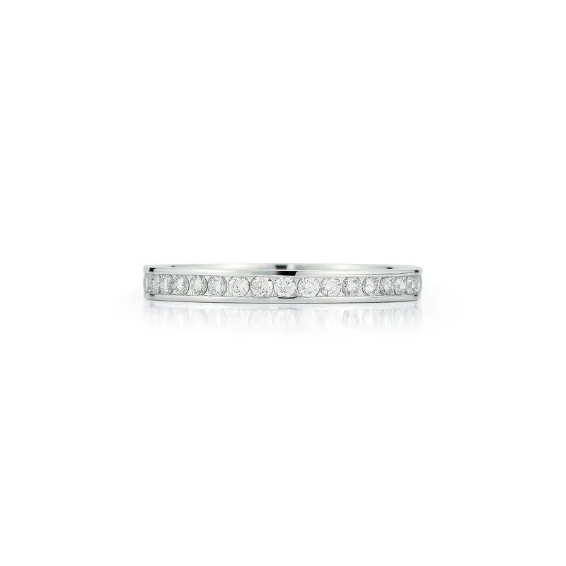 Platinum Channel Diamond Eternity Band