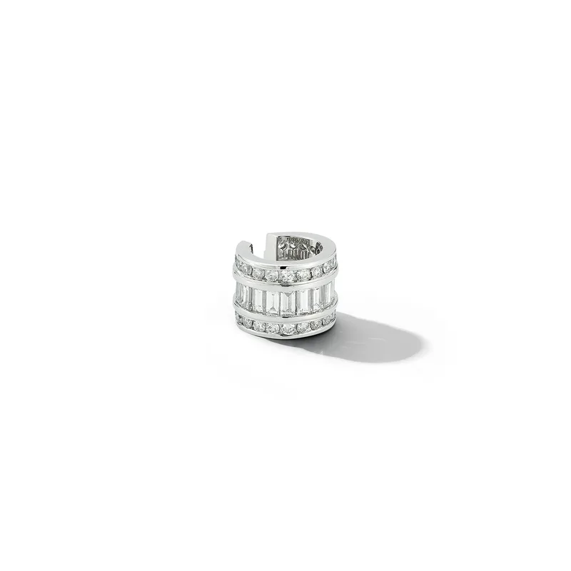 Platinum and Diamond Baguette Ear Cuff