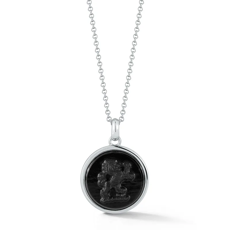 Lion Carved Onyx Necklace